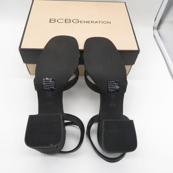 BCBGeneration Black Strappy Block Heel Sandals Size 9.5 NEW - Picture 4 of 7